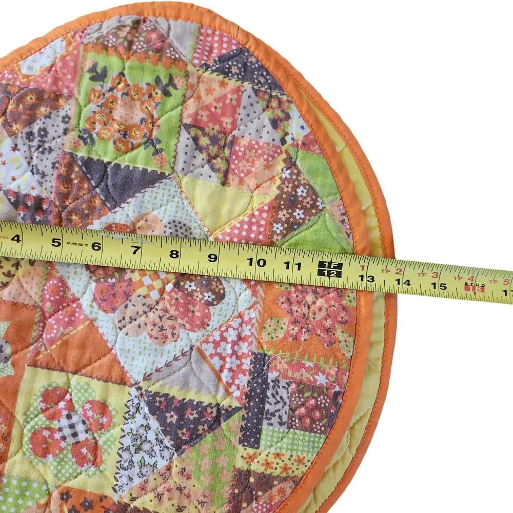 Set of 5 Vintage 1970's Retro Quilted Cloth Placemat's
